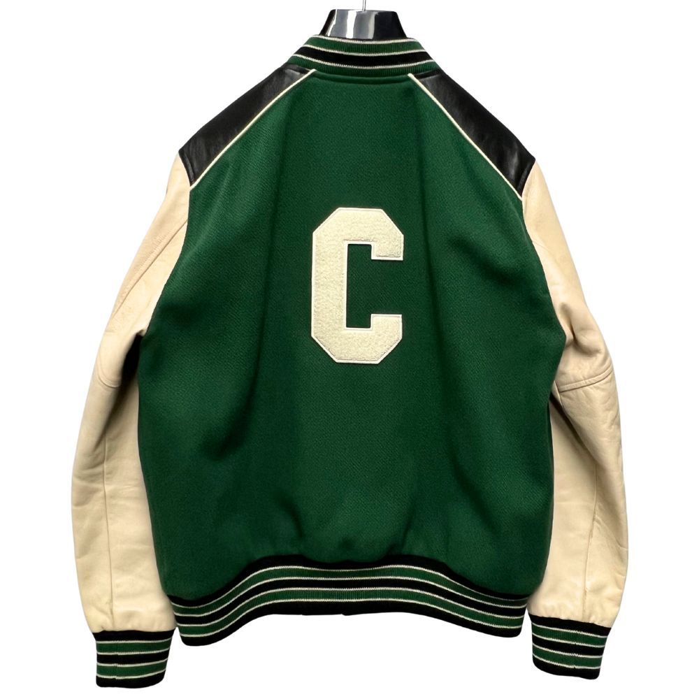 CELINE セリーヌ 2V56D896C オーバーサイズ テディ ジャケット スタジャン グリーン サイズ48 52649