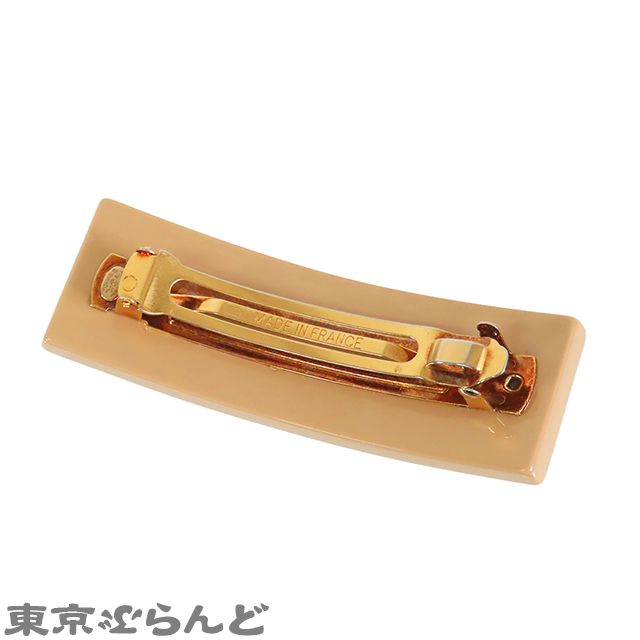 シャネル CHANEL バレッタ ベージュ メタル プラスチック ココマーク スタッズ 00A レディース 101811463