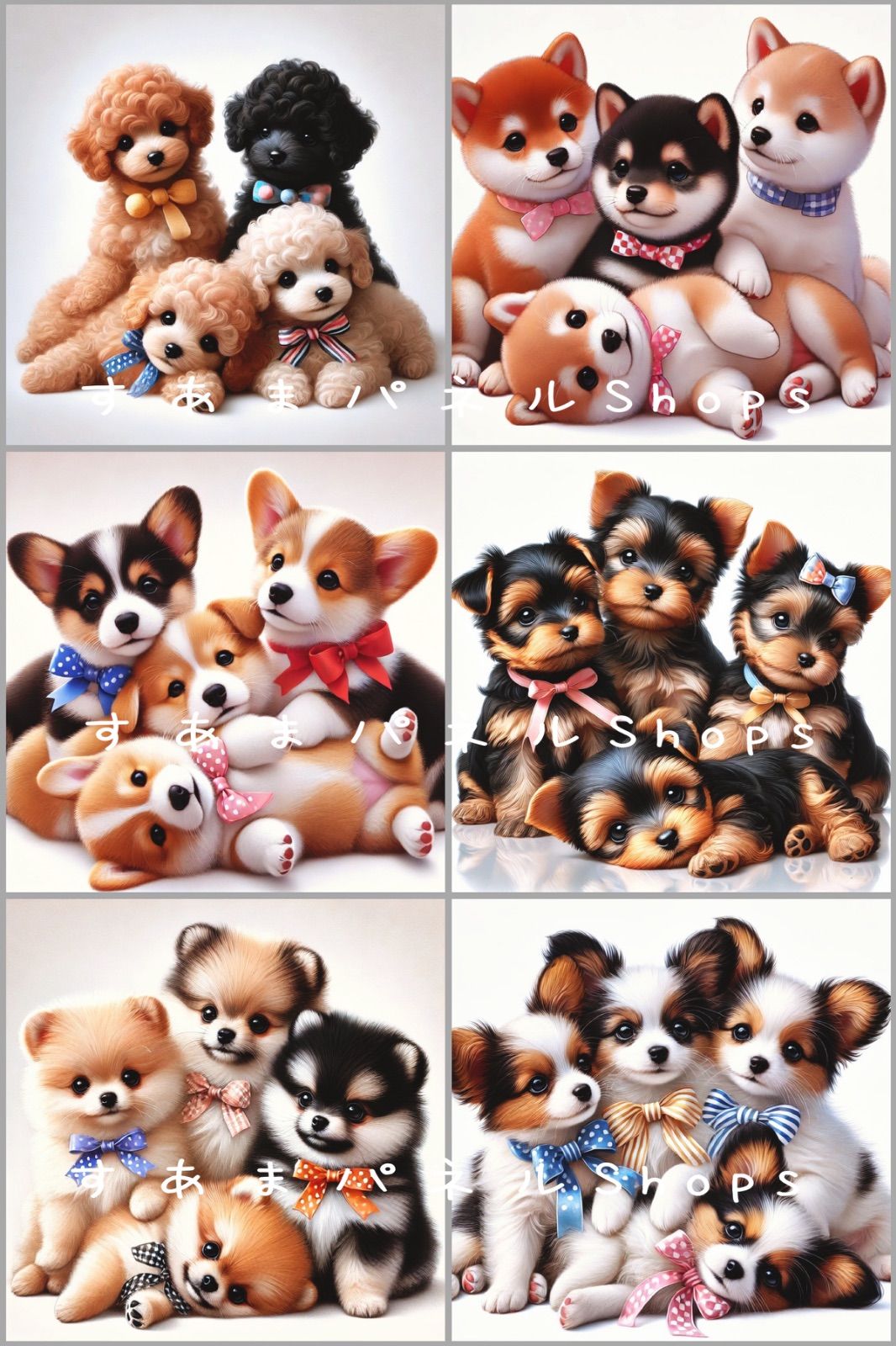 番号２０ むぎゅわんこBのパネル生地