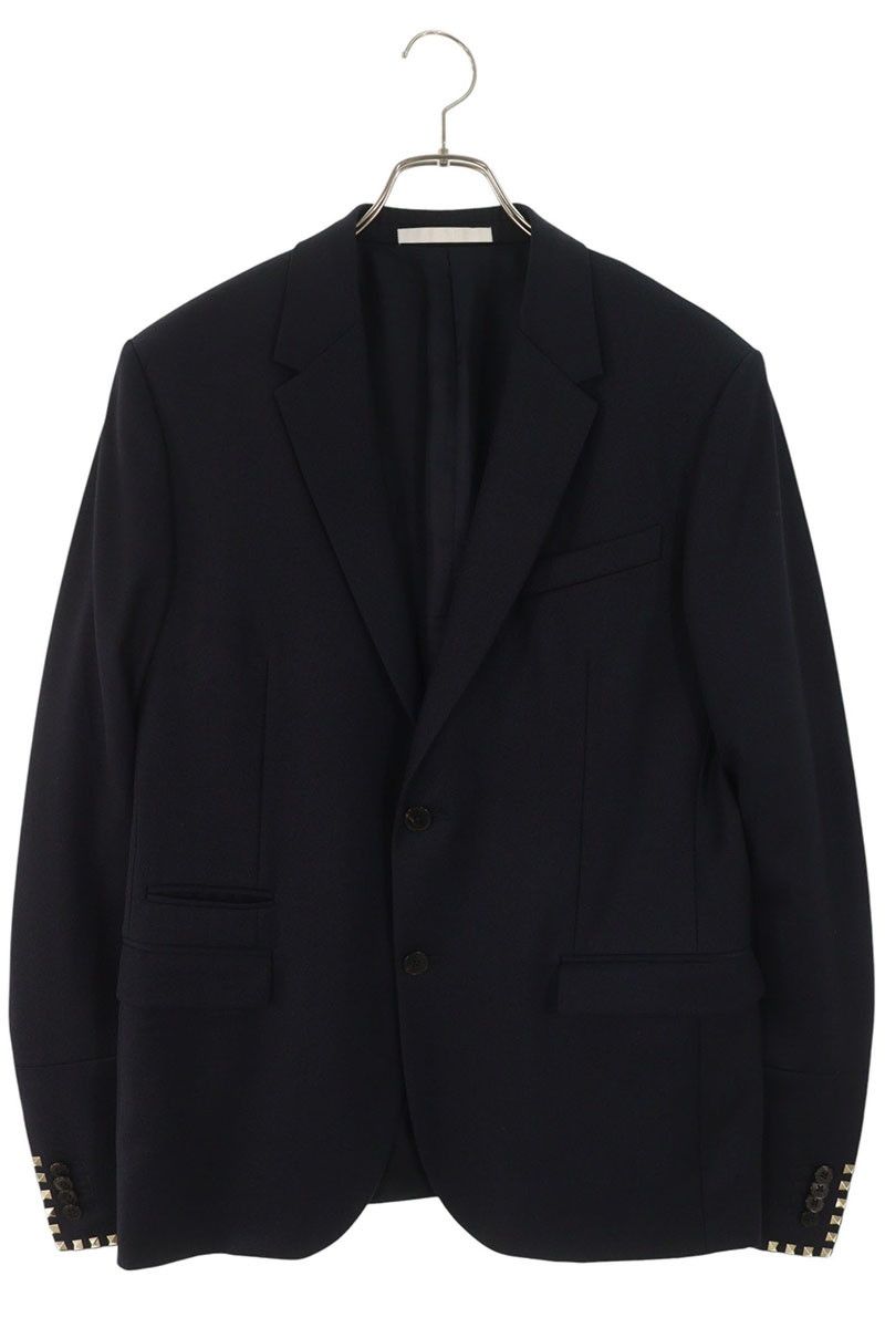 ヴァレンティノ UV3CEA604K8 袖スタッズノッチドラペルテーラードジャケット メンズ 48