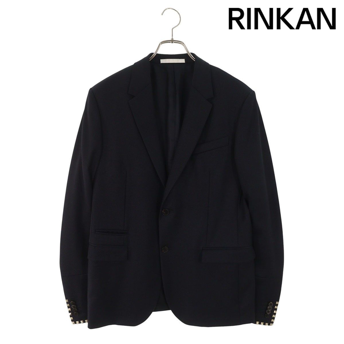 ヴァレンティノ UV3CEA604K8 袖スタッズノッチドラペルテーラードジャケット メンズ 48