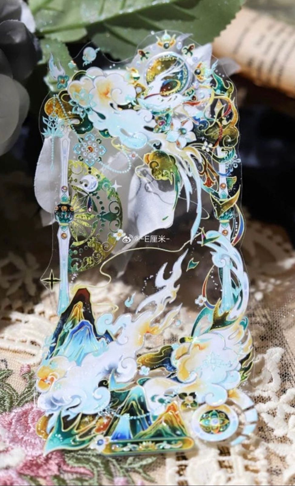 贝壳光 花契默默 6cm×10m 100cm/loop 海外マスキングテープ 贝壳光 花