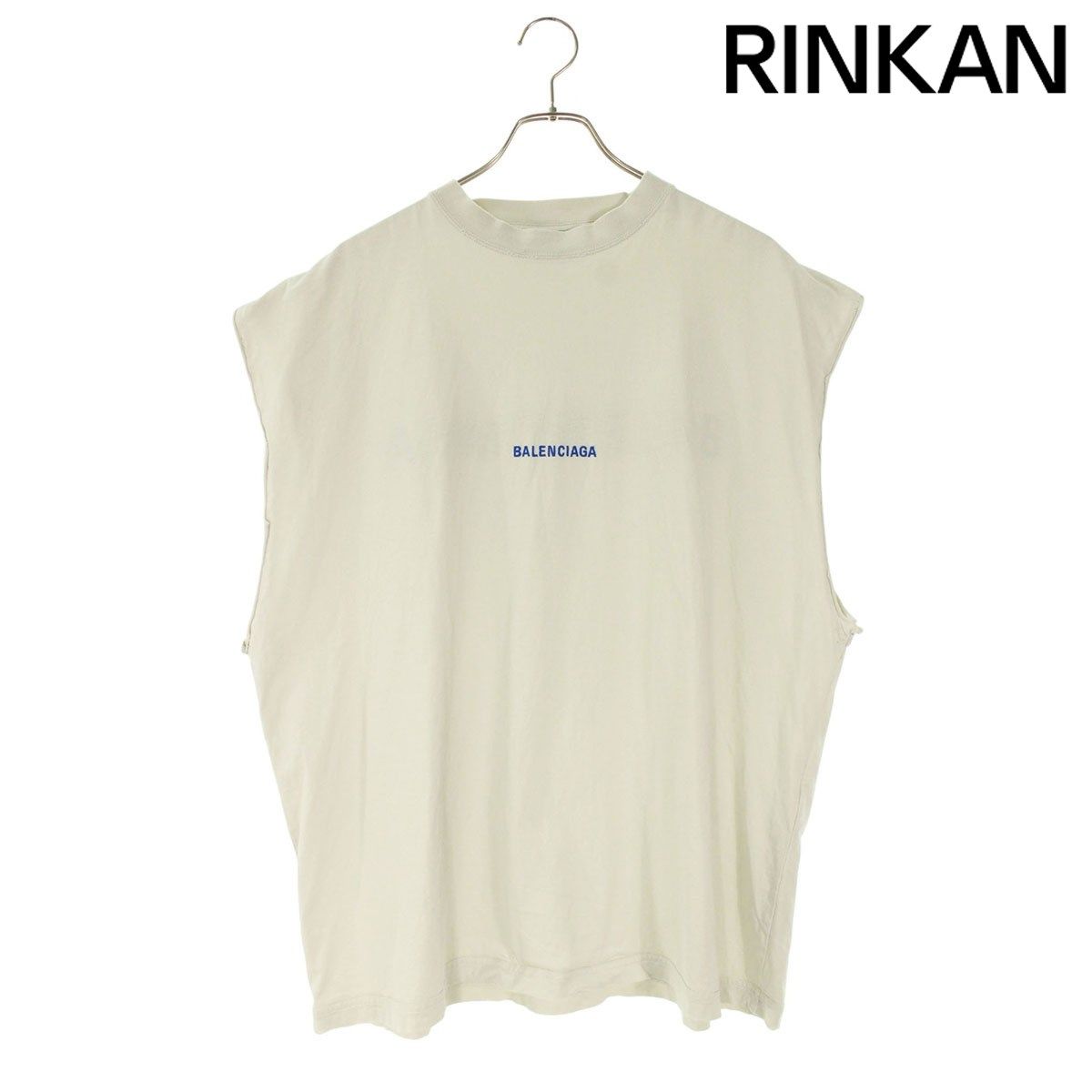 バレンシアガ 833647 TSV09 ロゴ刺繍ヴィンテージ加工ノースリーブカットソー メンズ 2
