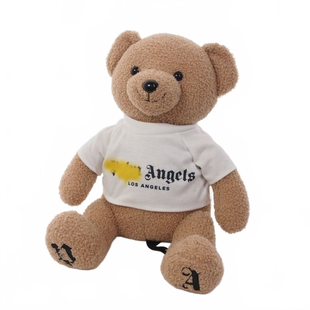 パームエンジェルス PALM ANGELS テディベア くま ぬいぐるみ スプレーロゴ Tシャツ ベージュ