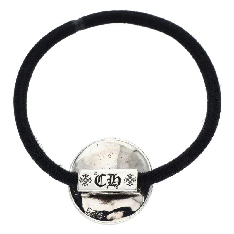 証明書付】クロムハーツ フレア ボタン ヘアゴム コンチョ クロム