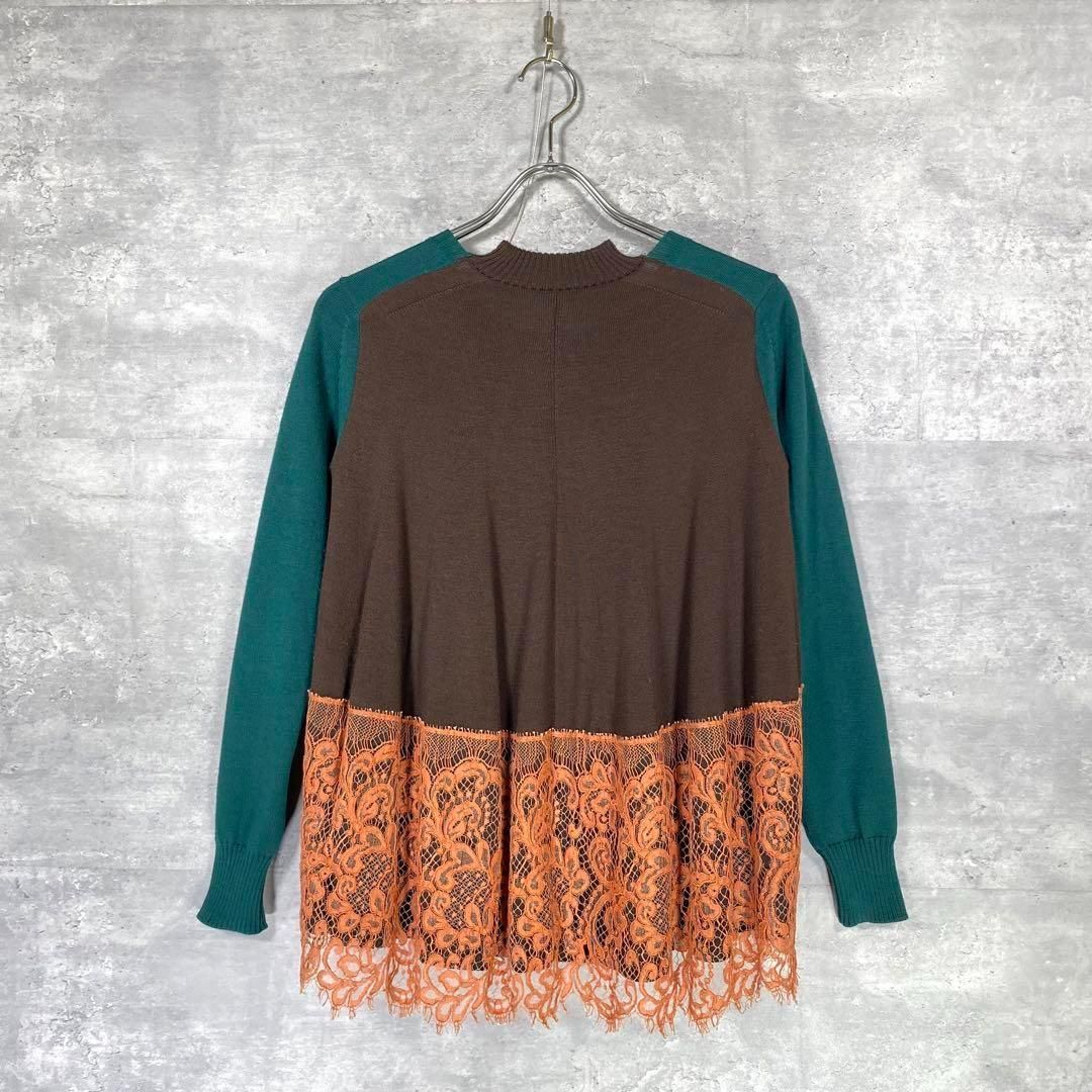 sacai』サカイ (1) レース切り替え ドッキングニットカーディガン