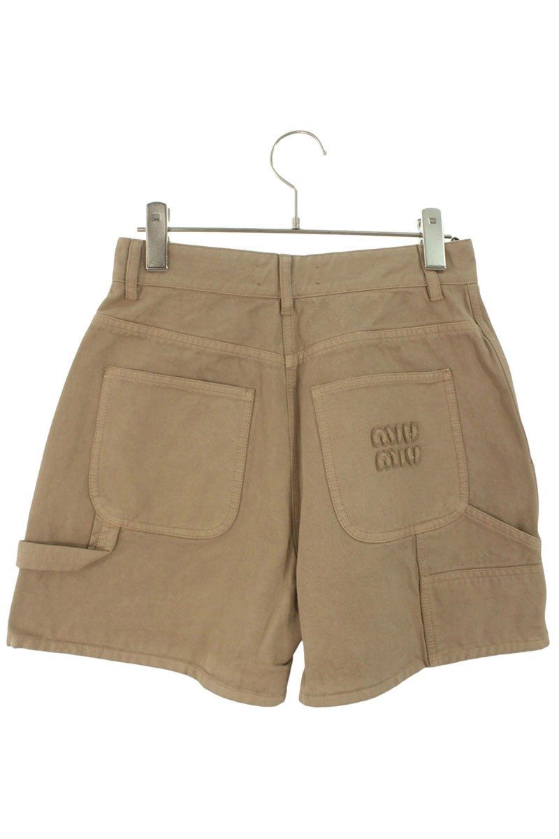  ミュウミュウ MP 1724 バックロゴ刺繍コットンハーフパンツ レディース 36 ショートパンツ ハーフパンツ パンツ