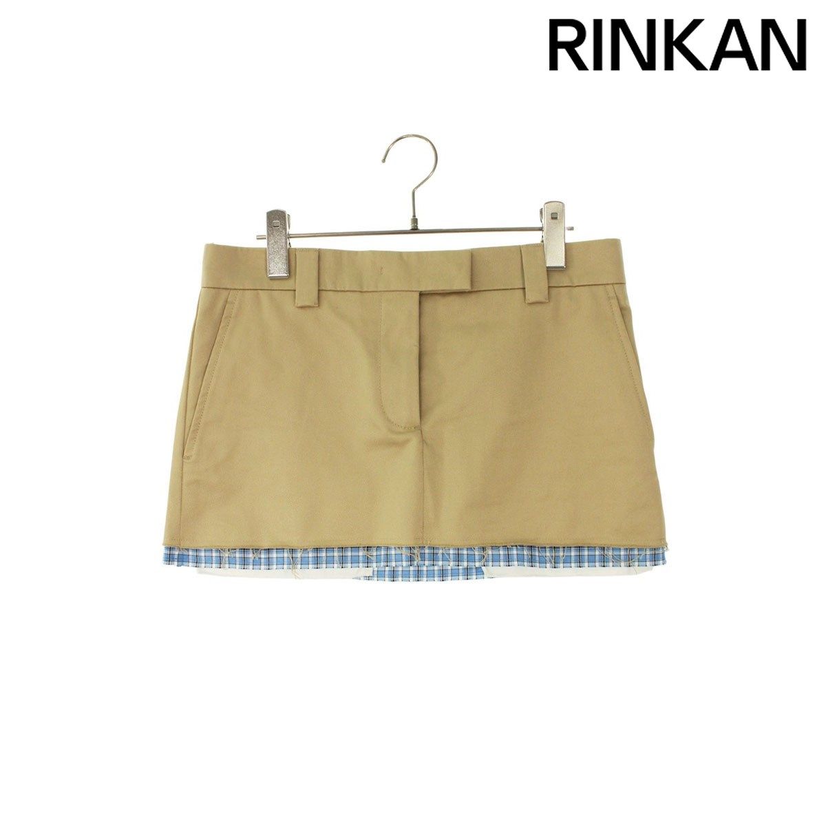 ミュウミュウ 25SS MG2383 ロゴパッチ チノ ミニスカート レディース 36