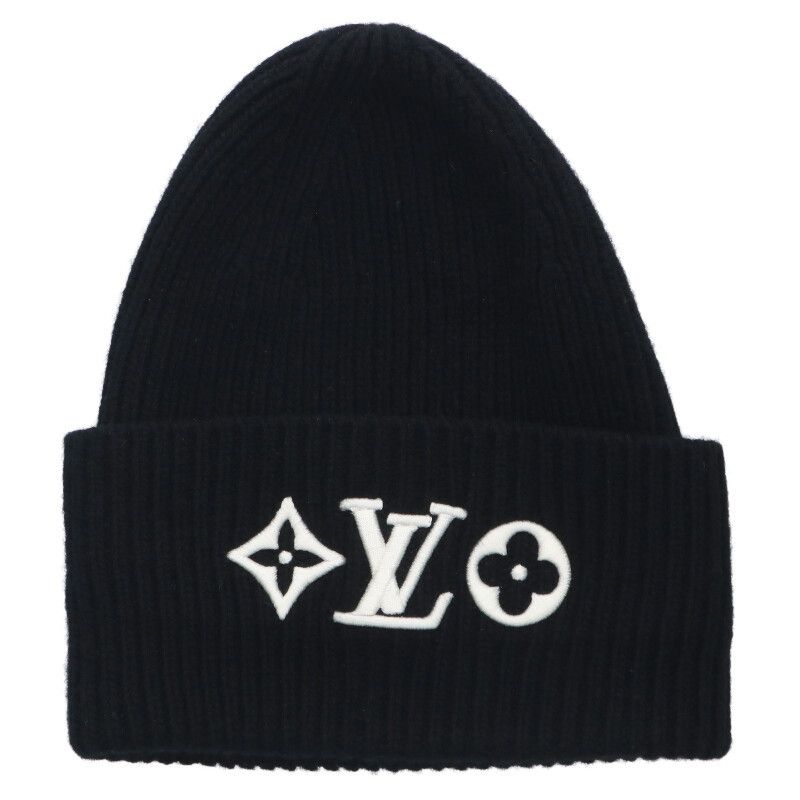 ルイヴィトン M 77872 ビーニー LV ヘッドライン ロゴエンブロイダリーウールニットキャップ レディース