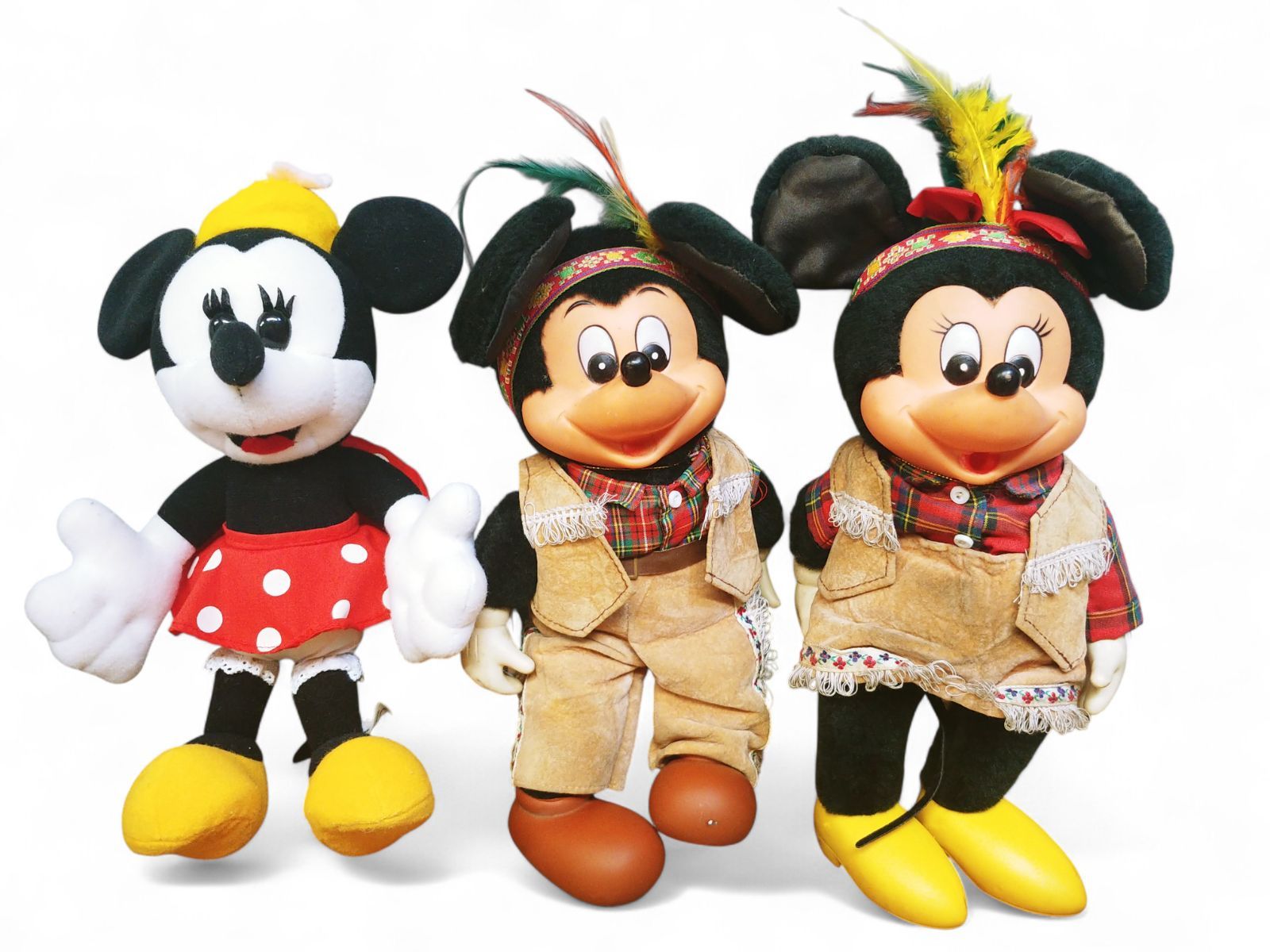 レア ヤングエポック ミッキー・ミニー ソフビ ぬいぐるみ 3点セット