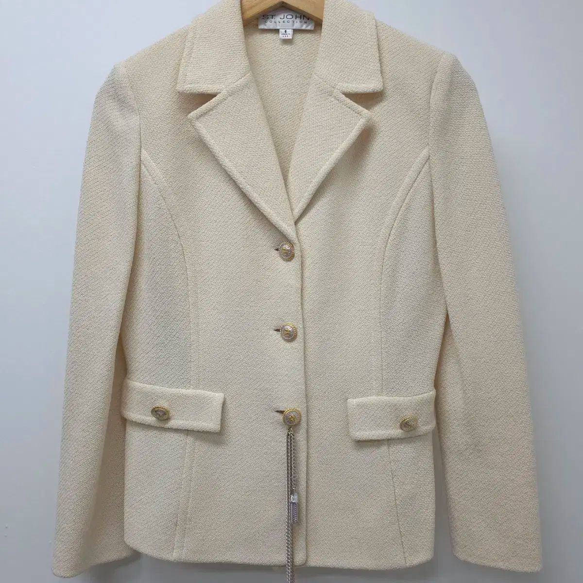 セイントジョン セントジョン アイボリー ツイード ジャケット 6サイズ