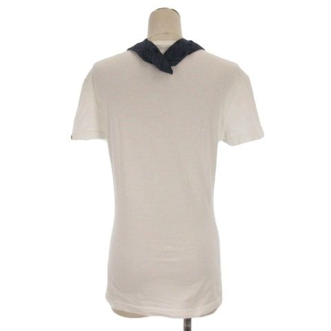 ジョンガリアーノ JOHN GALLIANO スカーフ カットソー Tシャツ 半袖 ホワイト S 251107E