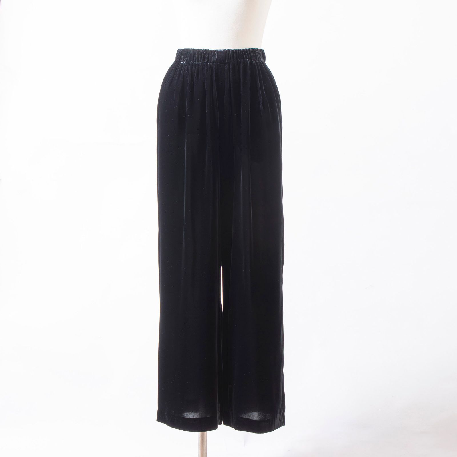 コムデギャルソン robe de chambre COMME des GARCONS AD1998 ベロア ワイド イージーパンツ ブラック レーヨン レディース 川久保玲 コムコム ベルベット ボトムス パンツ