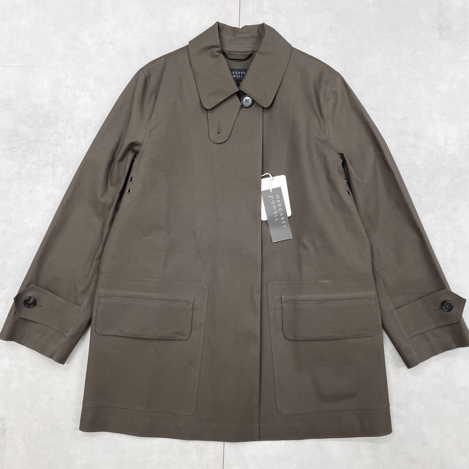 MARGARET HOWELL マーガレットハウエル × MACKINTOSH マッキントッシュ ゴム引きコート カバーオール コットン ブラウン イギリス製 レディース 1