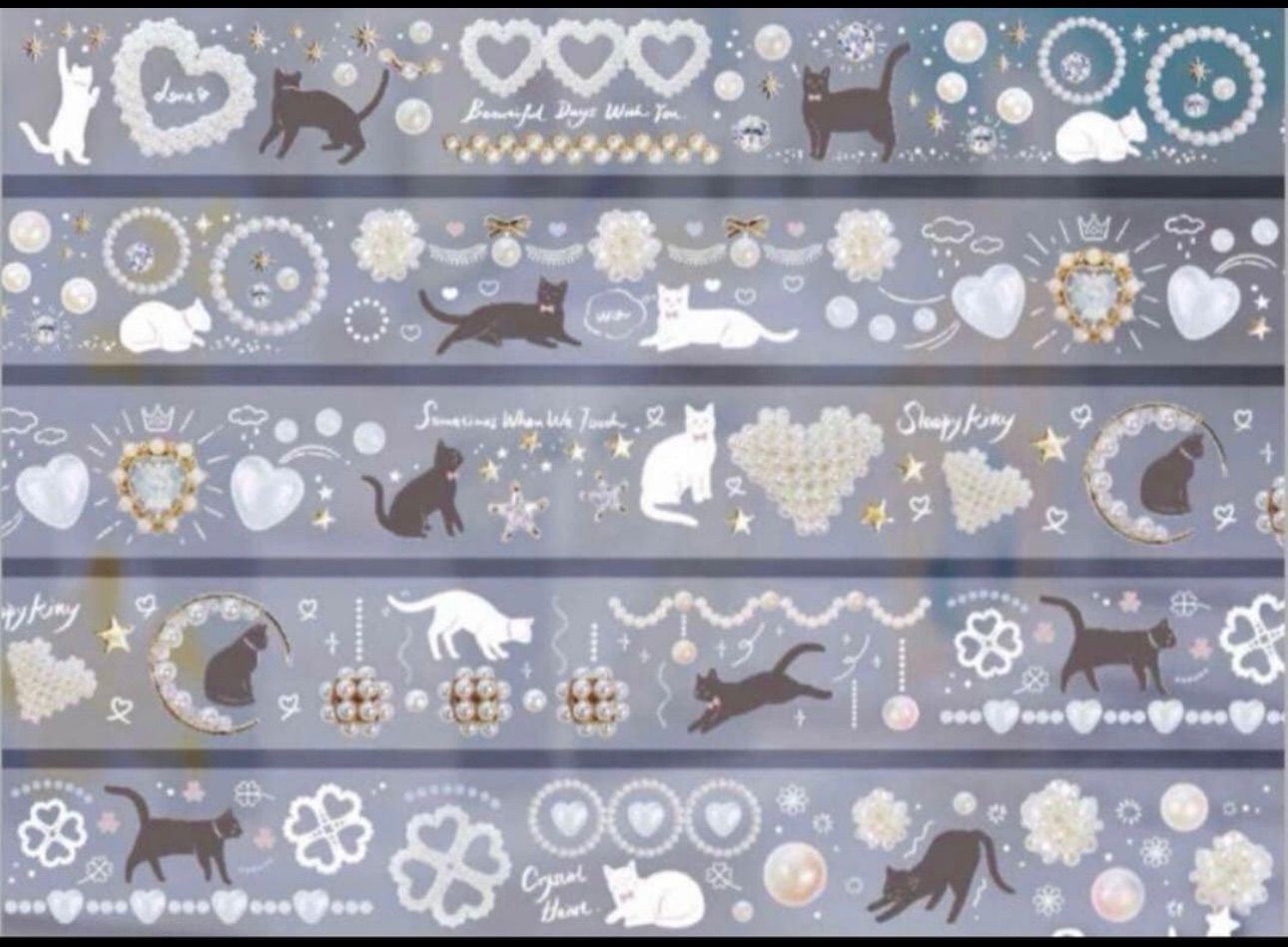 1677 PET 3cm×10m Pearl Cat 海外マスキングテープ PET 3cm×10m 80cm/loop Pearl Cat 海外マスキングテープ - メルカリ