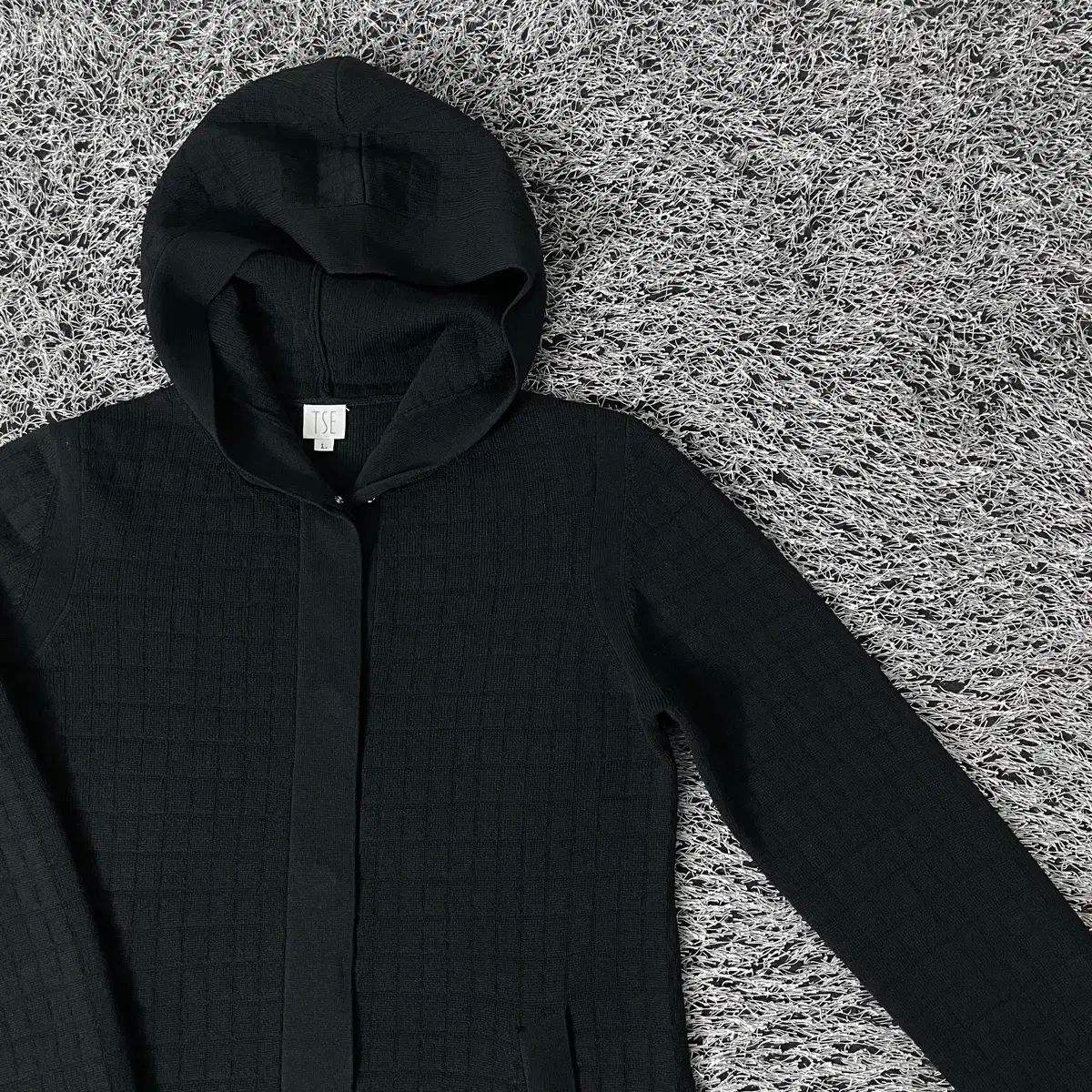 TSE Cashmere TSE レディース ピュア カシミア ロング フード ニット カーディガン