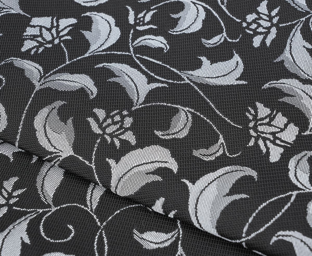  未仕立 博多帯 協和織 八寸名古屋帯 唐草花文 黒地 仕立代込み 名古屋帯 帯