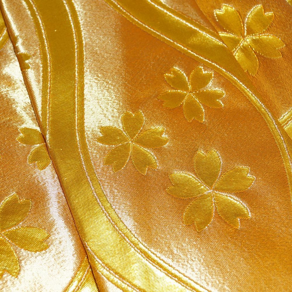  金襴後見帯 踊り用 後見帯 金襴 立涌に桜 後見結び帯 二部式 作り帯 踊り帯 踊り 帯 着物 踊り着物 リサイクル着物 舞踊 踊り用帯 衣裳 日本舞踊 新舞踊 演劇 舞台 衣装 ステージ カラオケ 踊り子 付け帯 作り帯 帯