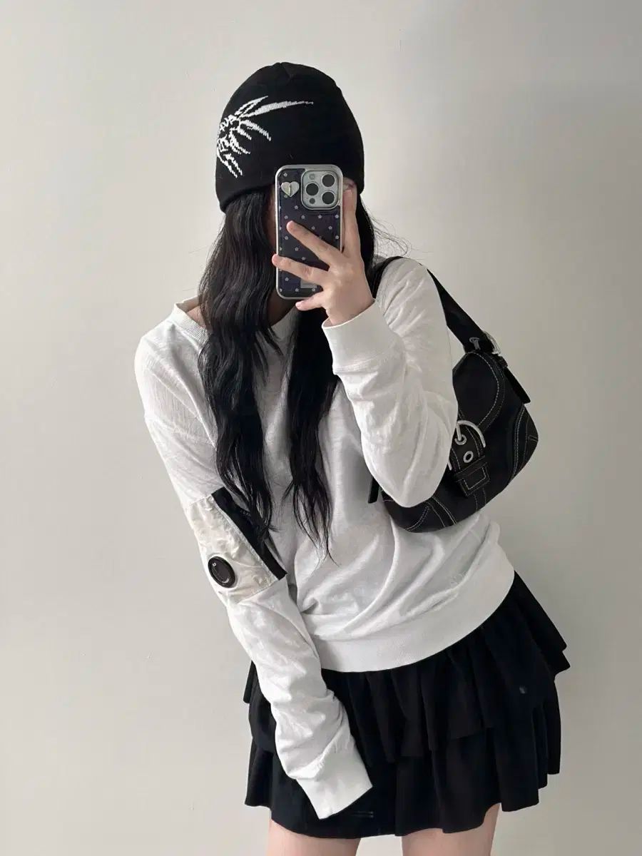 CPカンパニー レンズワッペン ナイロン ポケット 白 スウェット