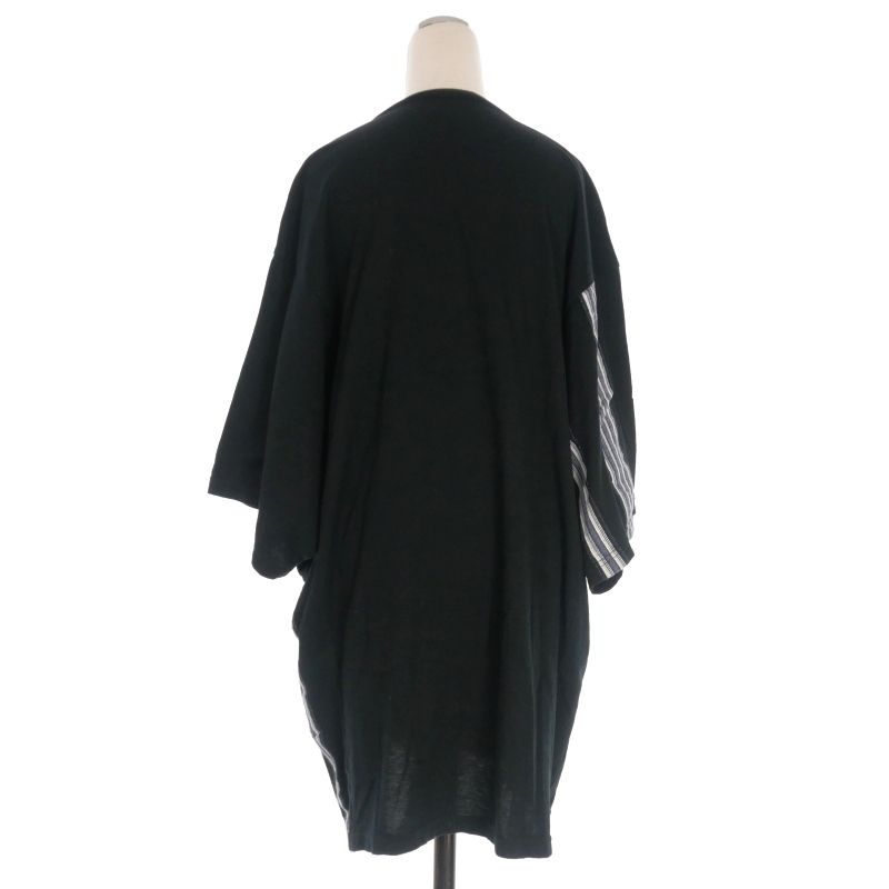 ワイズ Y s ヨウジヤマモト ライン オーバーサイズカットソー Tシャツ 半袖 2 ブラック ブルー YH-T26-067