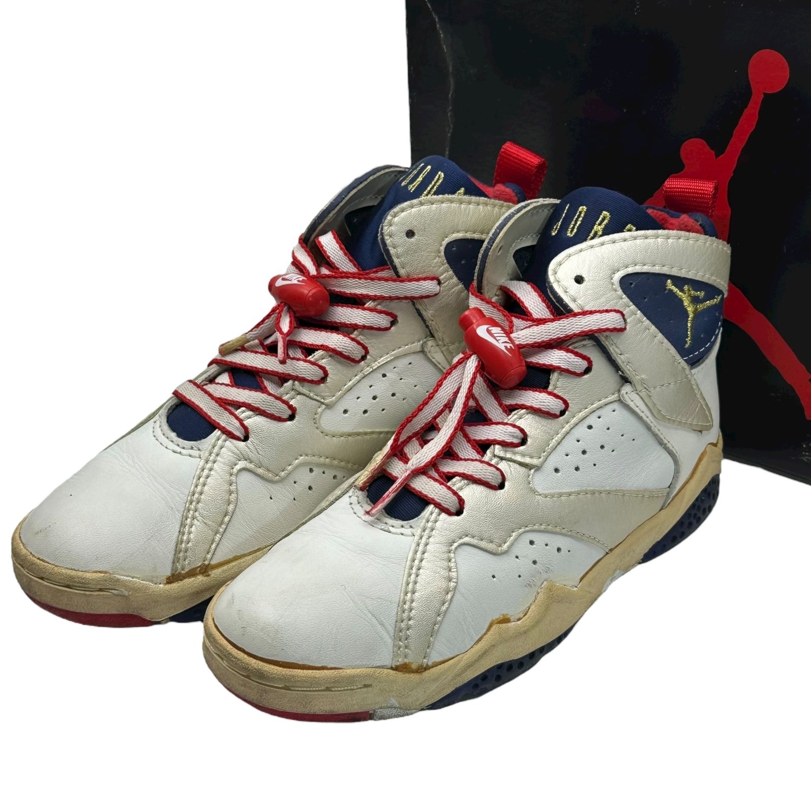 NIKE ナイキ 1992 Sky Jordan 7 BPS Olympic スカイ ジョーダン オリンピック 151022-140 US 13 19 cm ホワイト×レッド×ネイビー 90 s 90年代 ヴィンテージ スニーカー オリジナル