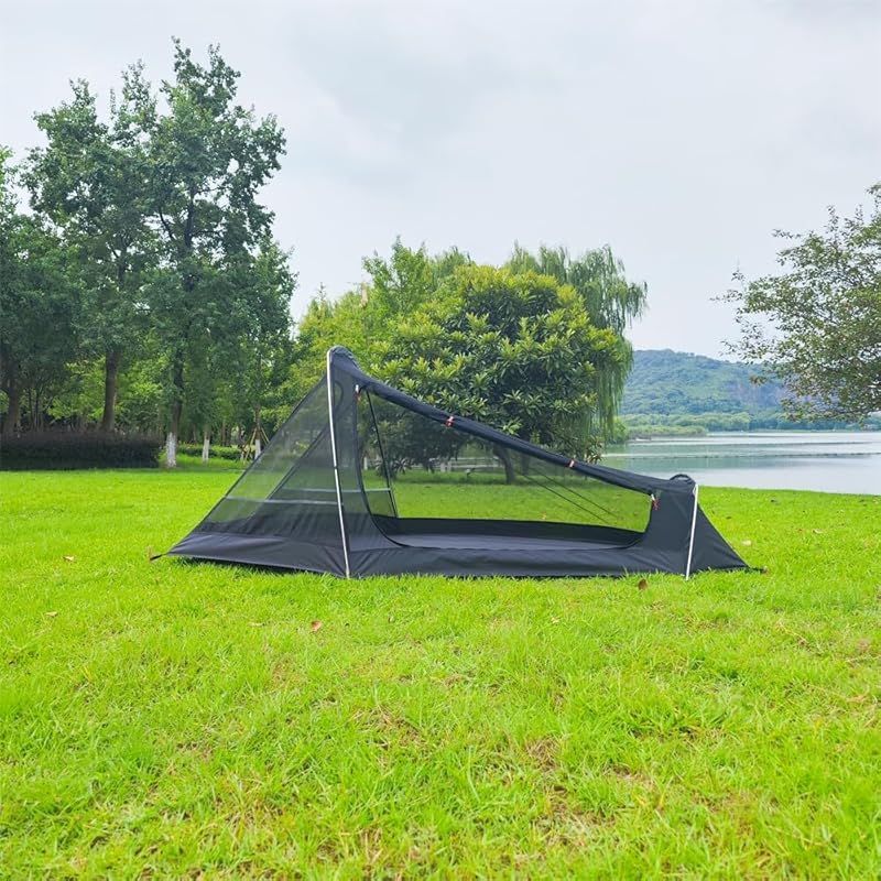 二重層バックパッキングテント HXBEE 二重層バックパッキングテント 2人用 軽量キャンプテント アルミポール付き