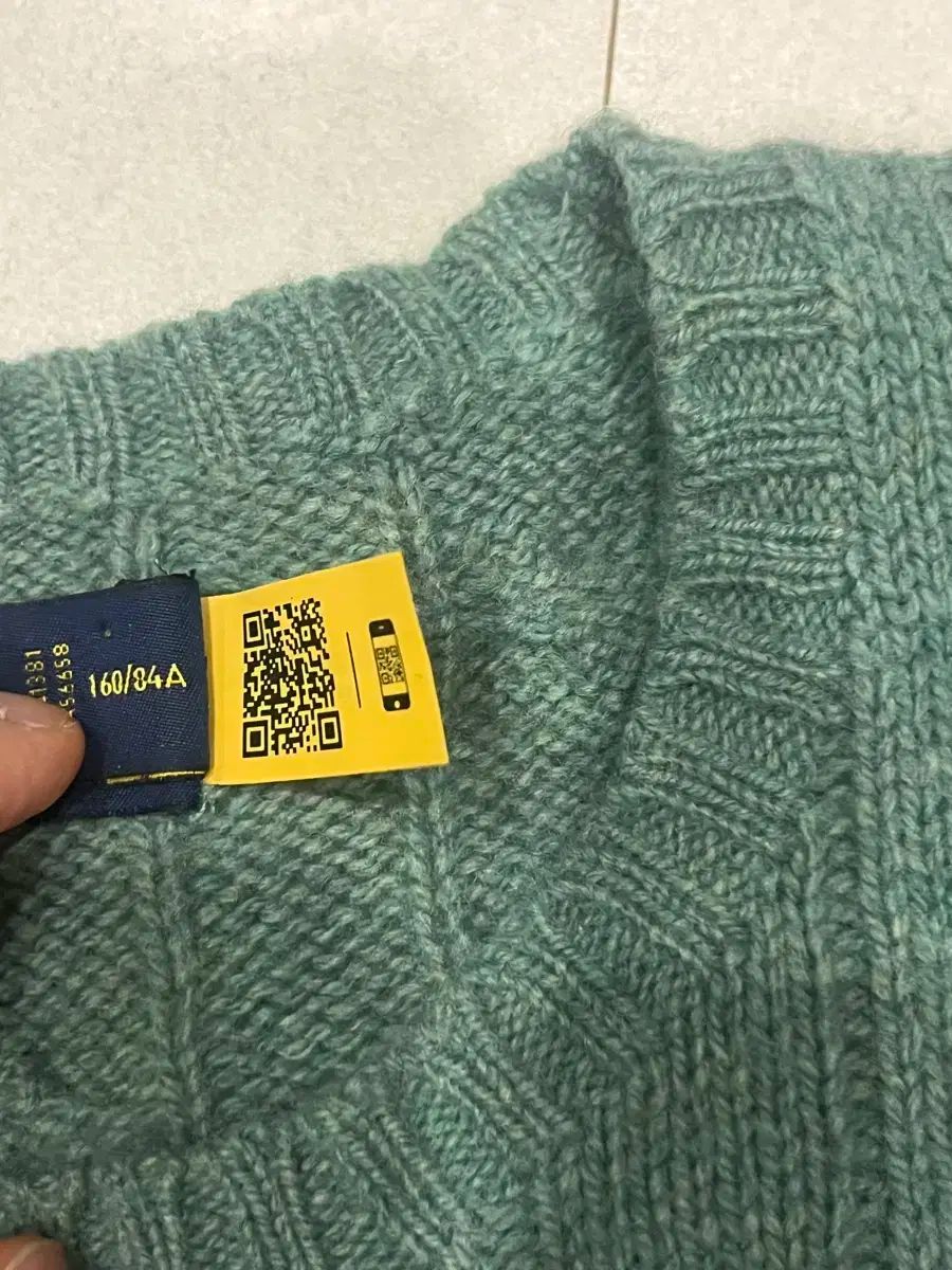 購入特典 ポロ ウールカシミア ケーブルニット グリーン COLOR sサイズ