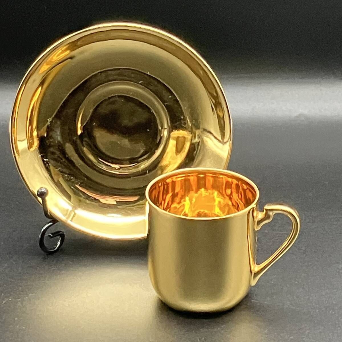 ノリタケ アンティーク 1908年頃 なゴールドラスター デミタス カップ&ソーサー Noritake マルキ印 明治期 CE3 POP_25D