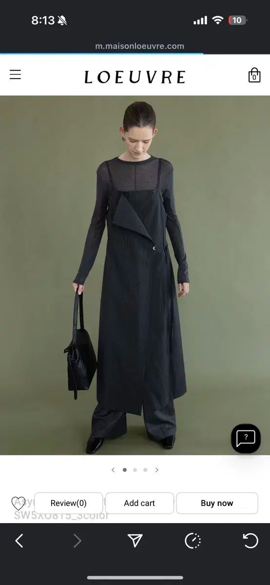 LOEUVRE Asymetric Placket Sleeveless Dress