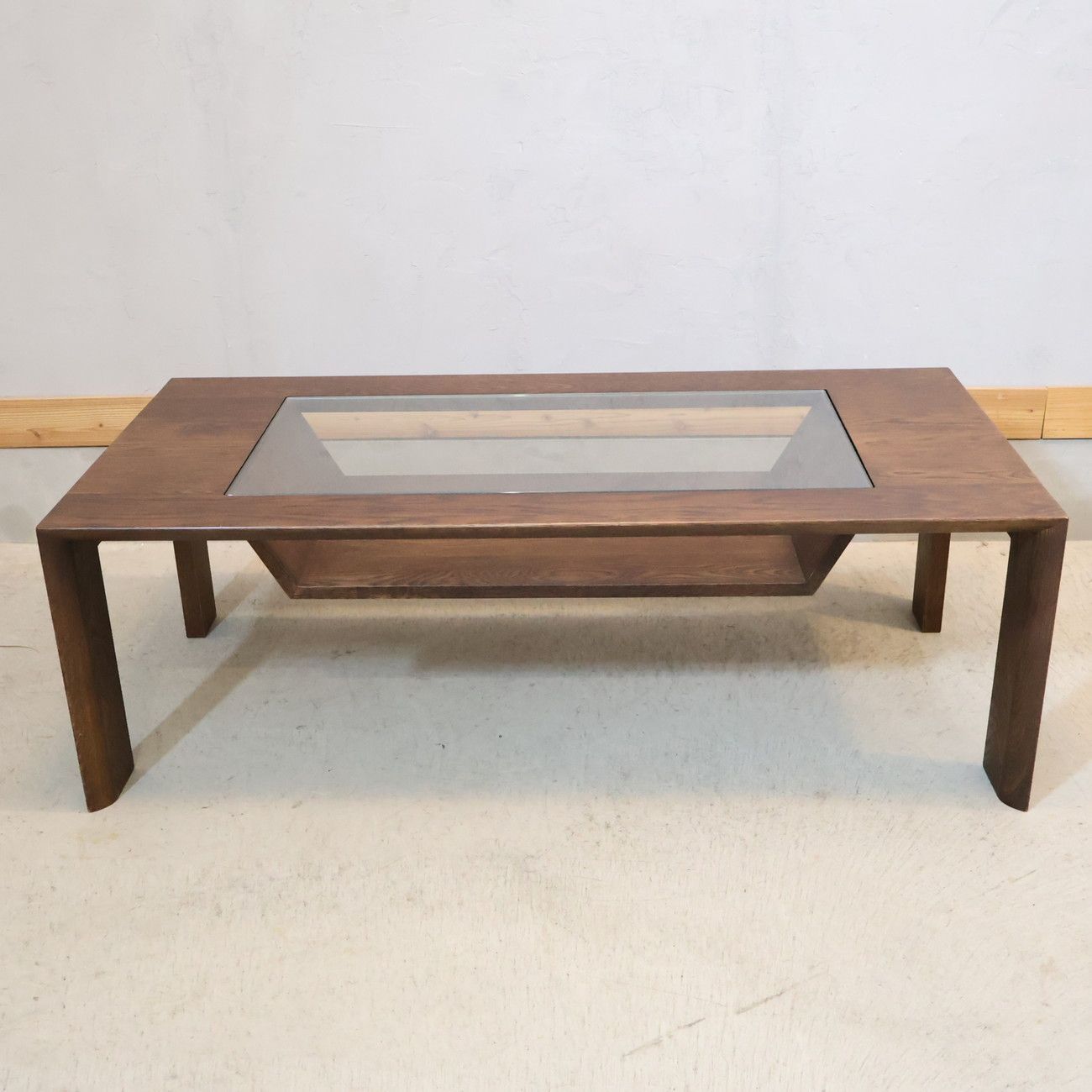 karimoku カリモク家具 オーク材 ガラス リビングテーブル TU4260