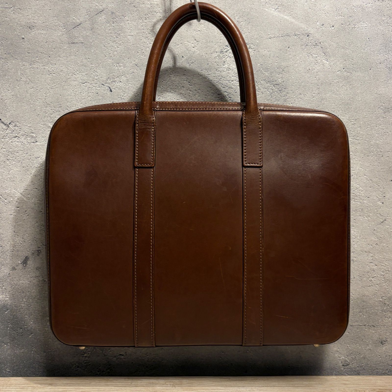 土屋鞄製造所 ブリーフケース 本革 レザー ブラウン ビジネスバッグ A4収納 メンズ 牛革 仕事 通勤 ペン跡あり 使用感あり