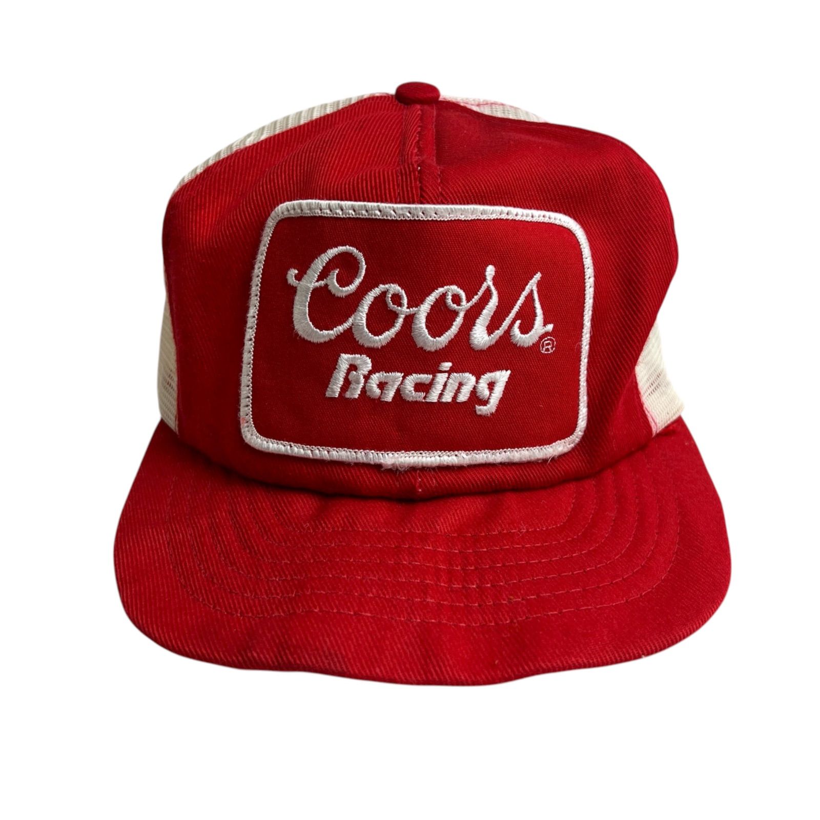 キャップ 帽子 80 s アメリカ製 Coors クアーズ Racing ワッペン ビンテージメッシュキャップ ビール レッド 赤