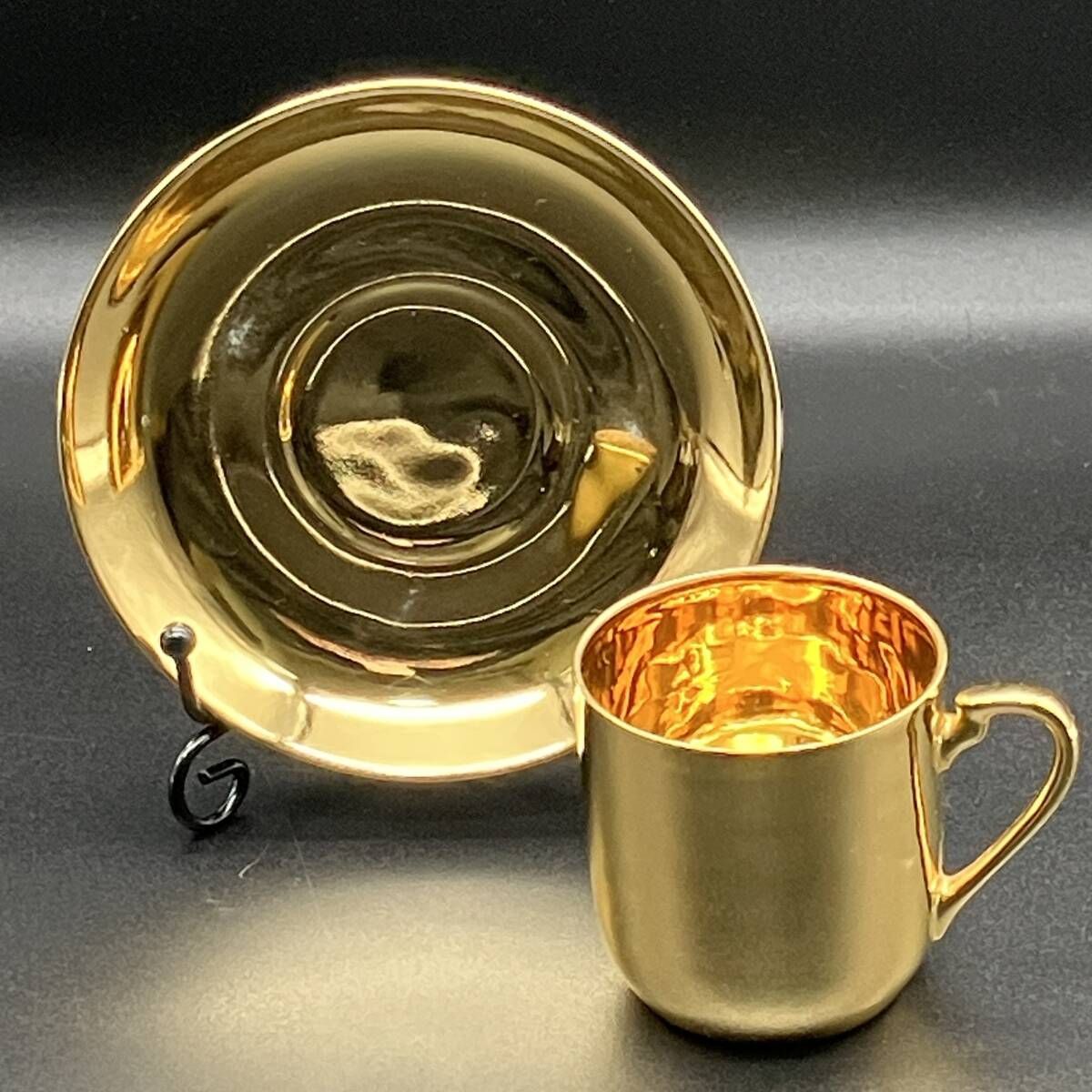 ノリタケ なゴールドラスター 1908年頃 アンティーク デミタス カップ&ソーサー Noritake マルキ印 明治期 CE0 POP_25D