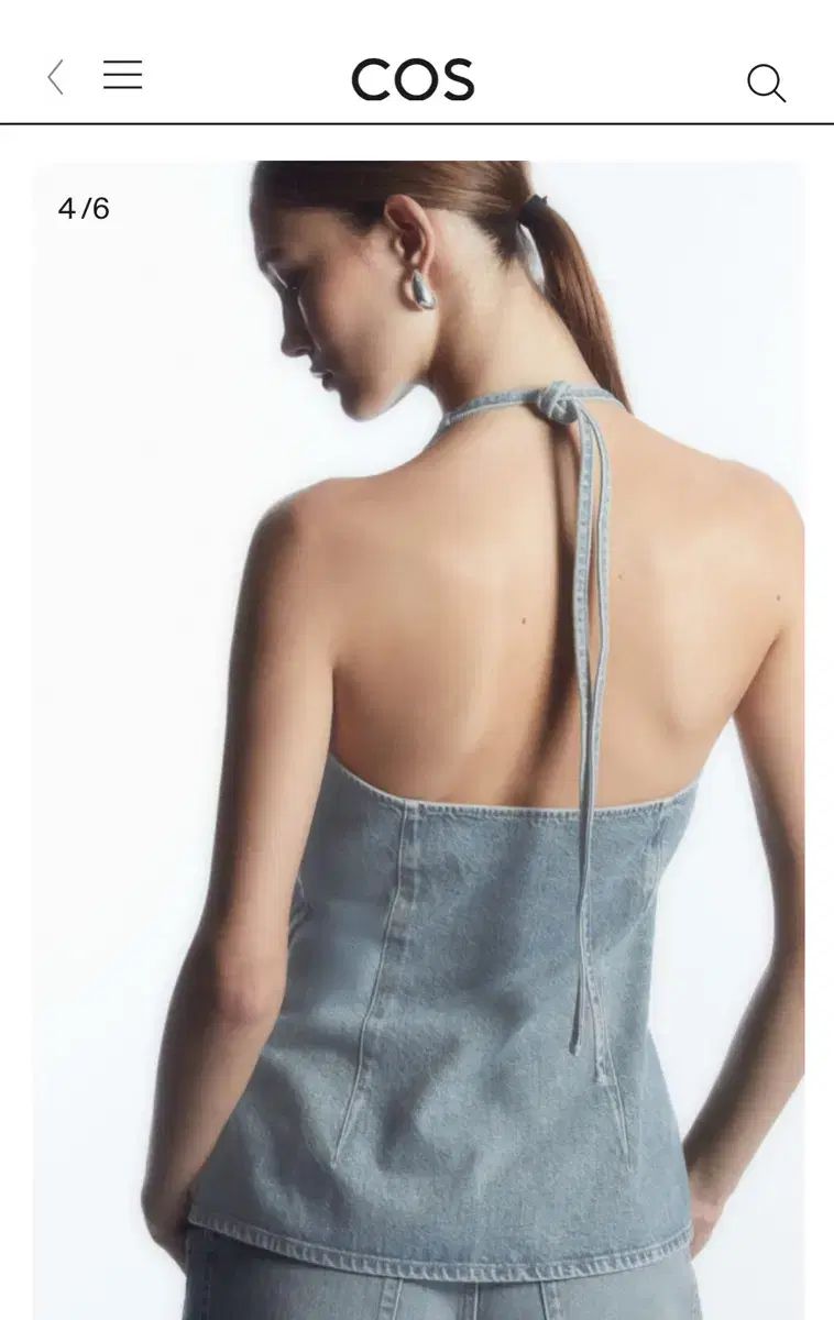COS コス デニム ホルターネック トップス 34