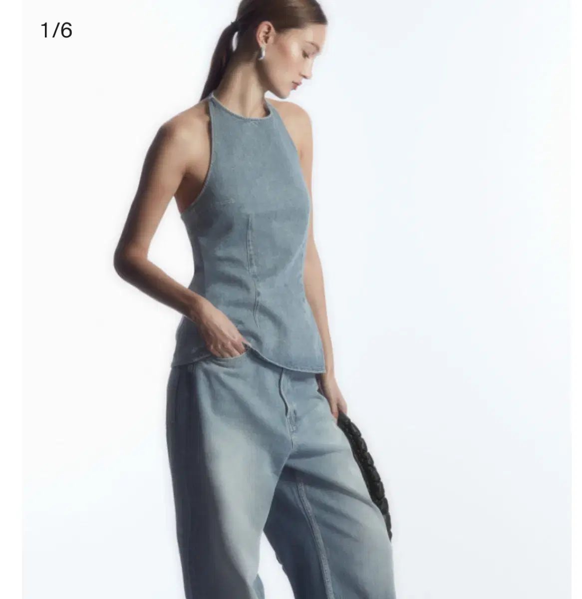 COS コス デニム ホルターネック トップス 34