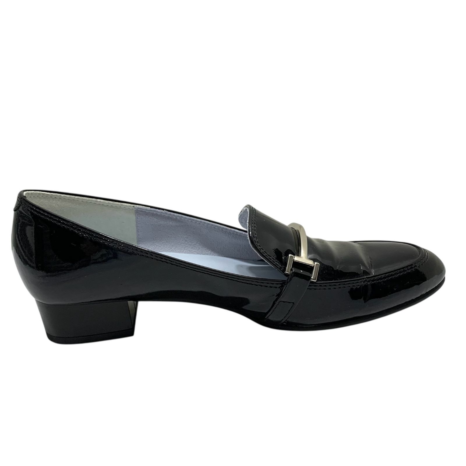 極美品】銀座かねまつ (21.5) ローファー フラット エナメル パンプス