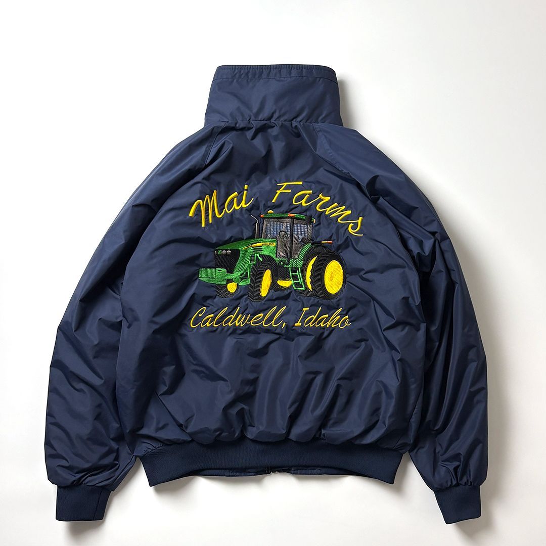 ウォームアップジャケット フリース L ネイビー ナイロンジャケット 企業ロゴ ウォームアップジャケット フリース L ブルー ナイロンジャケット 企業