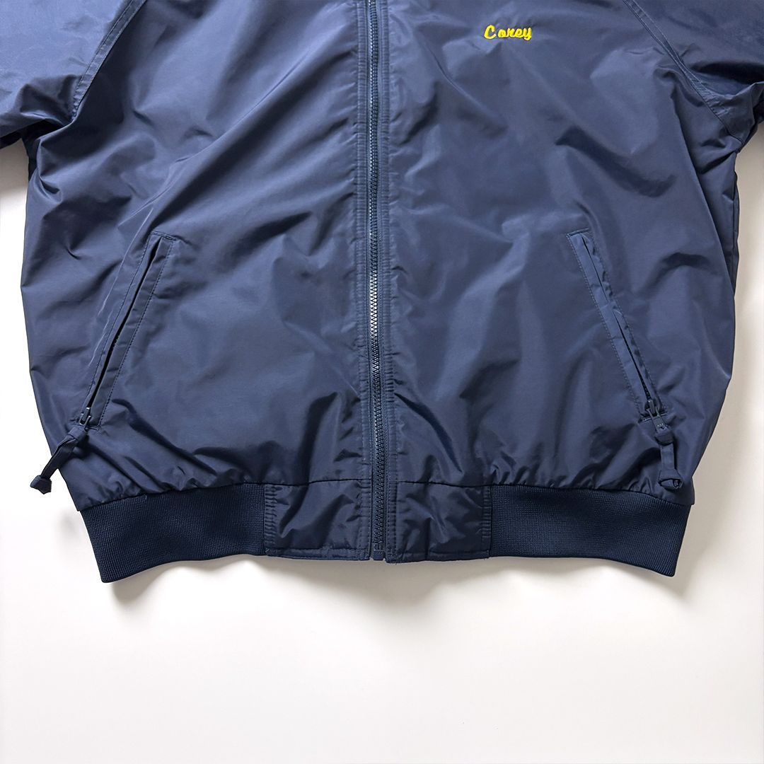 ウォームアップジャケット フリース L ネイビー ナイロンジャケット 企業ロゴ ウォームアップジャケット フリースライナー ナイロンジャケット L