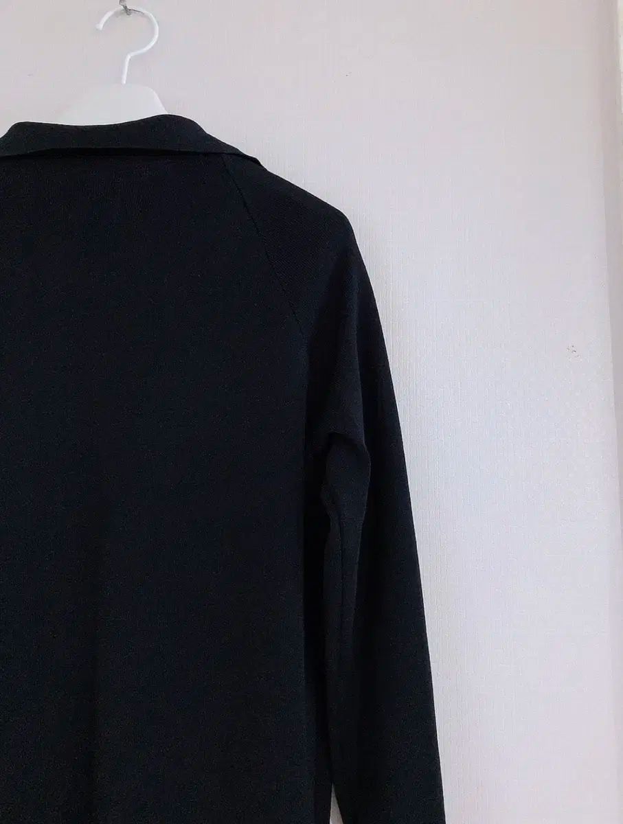  マッシモ ドゥッティ_ ブラック ミディ Vネック ニット ONE PIECE 長袖 七分袖 ひざ丈ワンピース