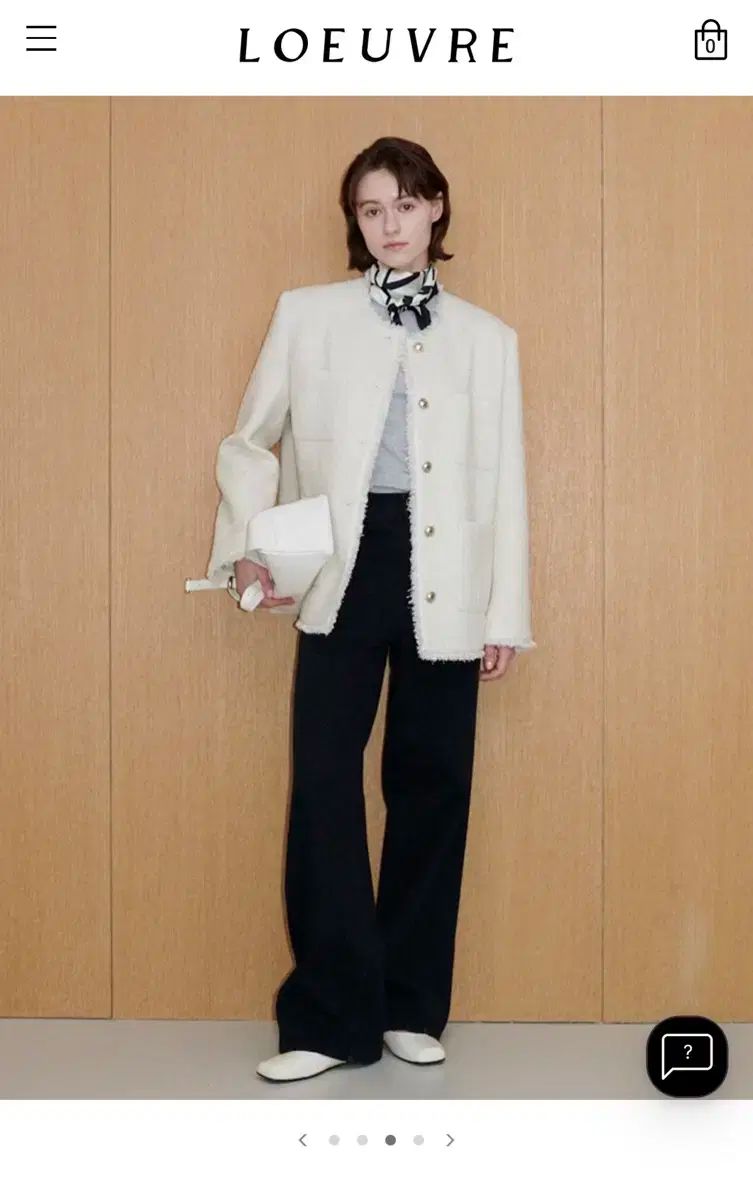 LOEUVRE ルーブル ツイード ジャケット アイボリー