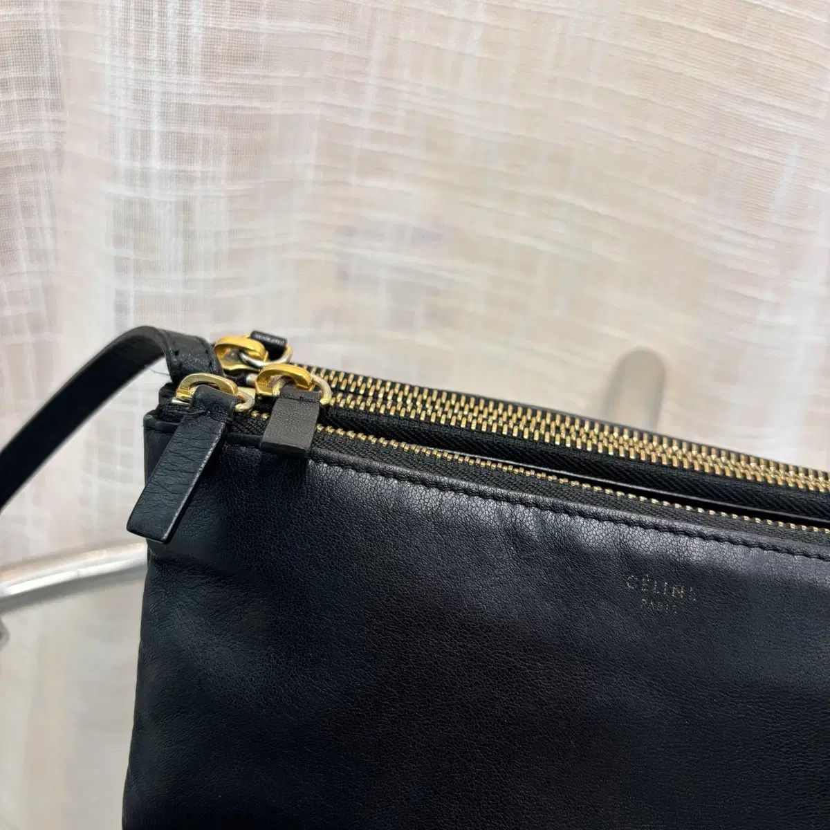 YSL ブラック キルティング レザー 二つ折り財布 長財布 イヴサン