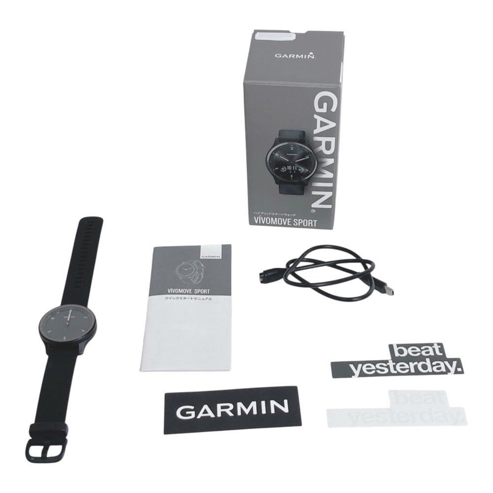 GARMIN ガーミン vivomove Sport Slate Black ハイブリッドスマートウォッチ 日本 小