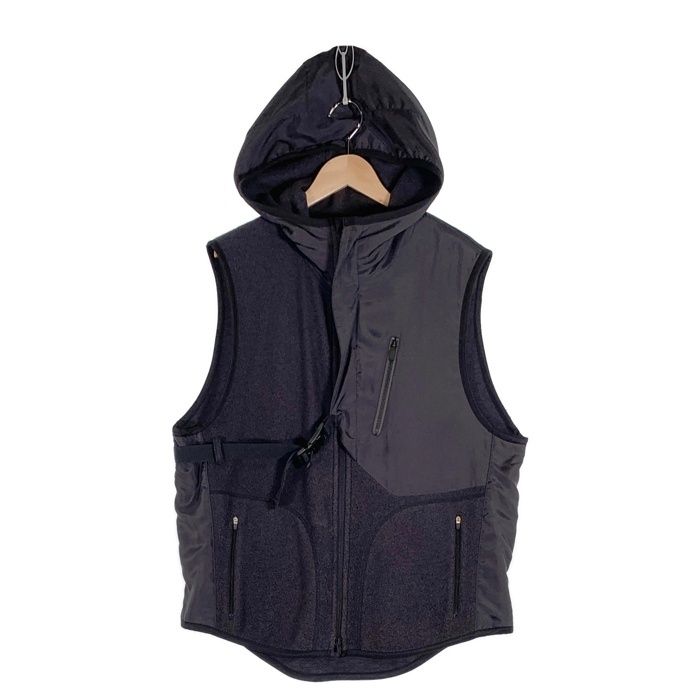 Y-3 ワイスリー M CH1 FLEECE VEST 切替 フリースベスト フード グレー GK4374 05 20 Size M