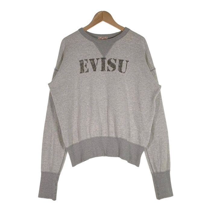 【初期EVISロゴ】90s 両V スウェット エヴィス Lサイズ EVISU エヴィス 両V ステンシル クルーネックスウェットトレーナー