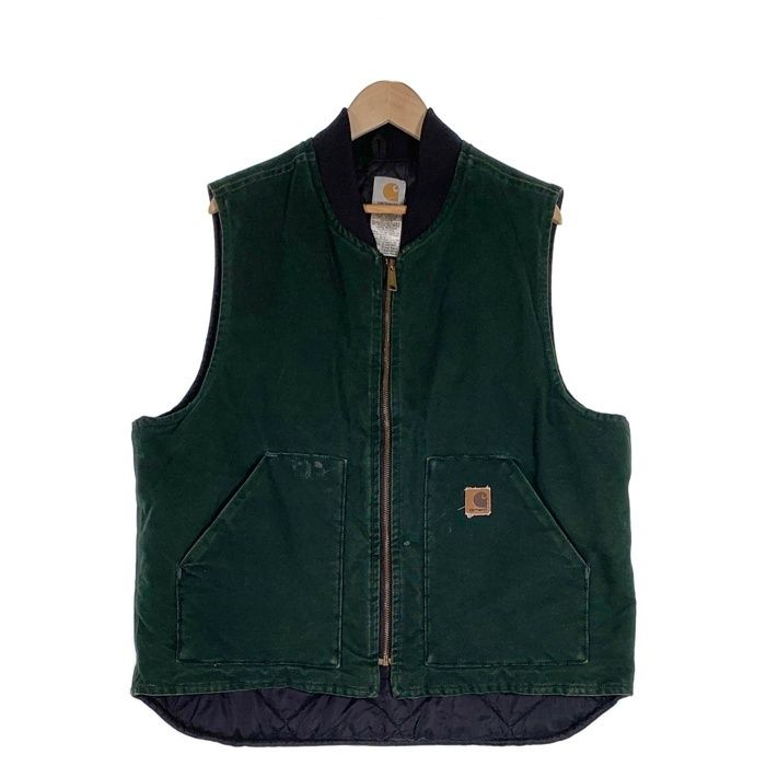 00 s CARHARTT カーハート Duck Work Vest ダックワークベスト グリーン V02 SPC Size XL-R
