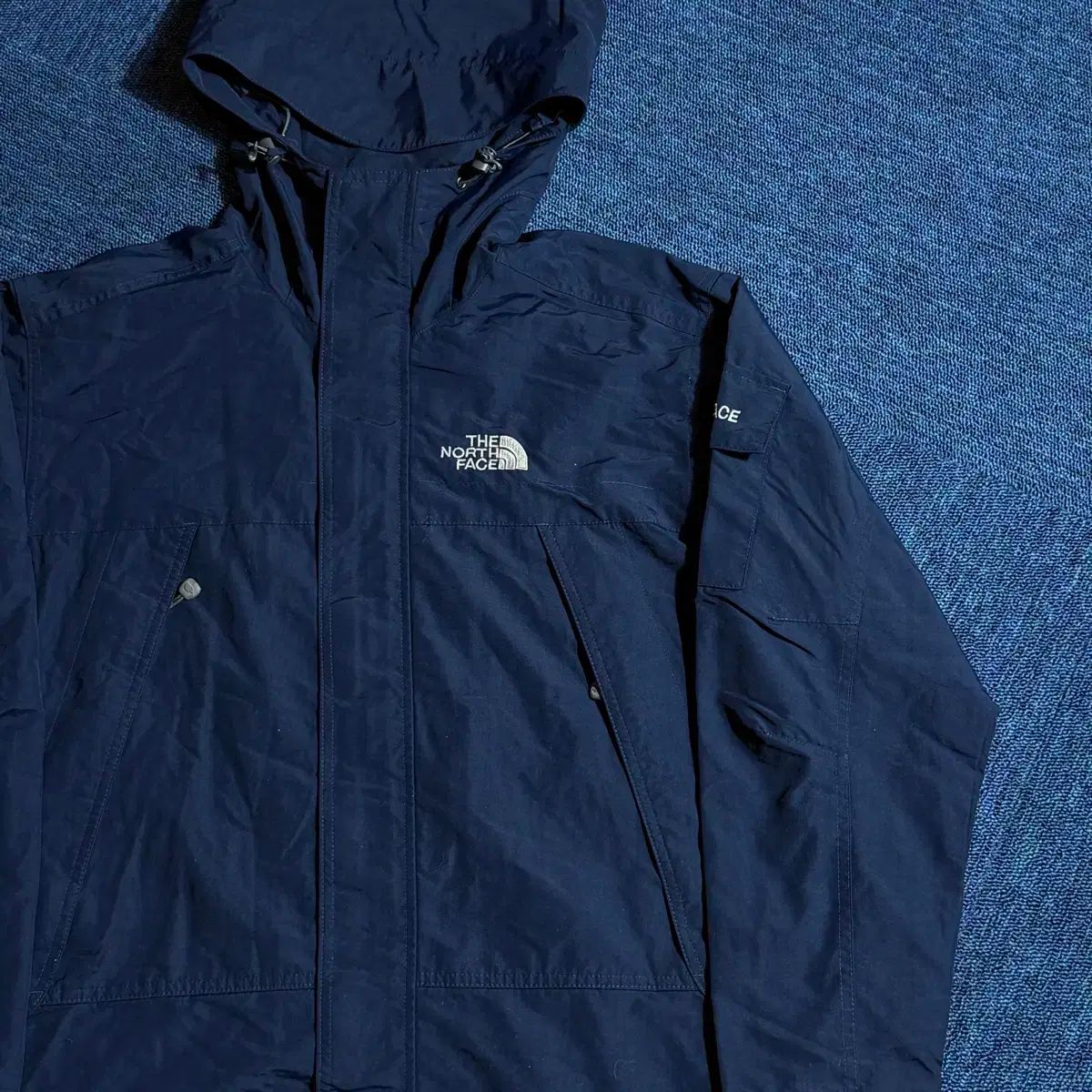 ザノースフェイス ネイビー ウィンドブレーカー フード ジャケット