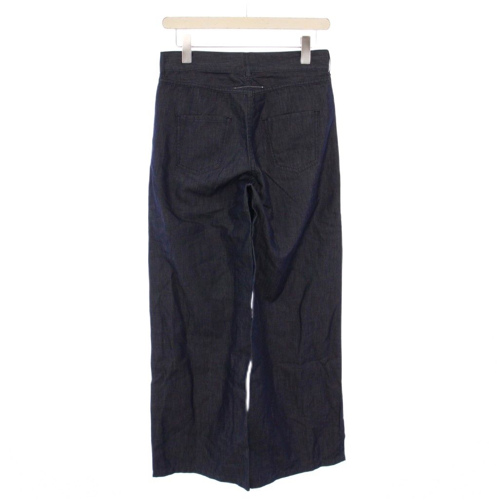 エムエムシックス メゾンマルジェラ MM6 Maison Margiela スラックスパンツ ストレート ジップフライ 無地 ワン 38 インディゴ BB