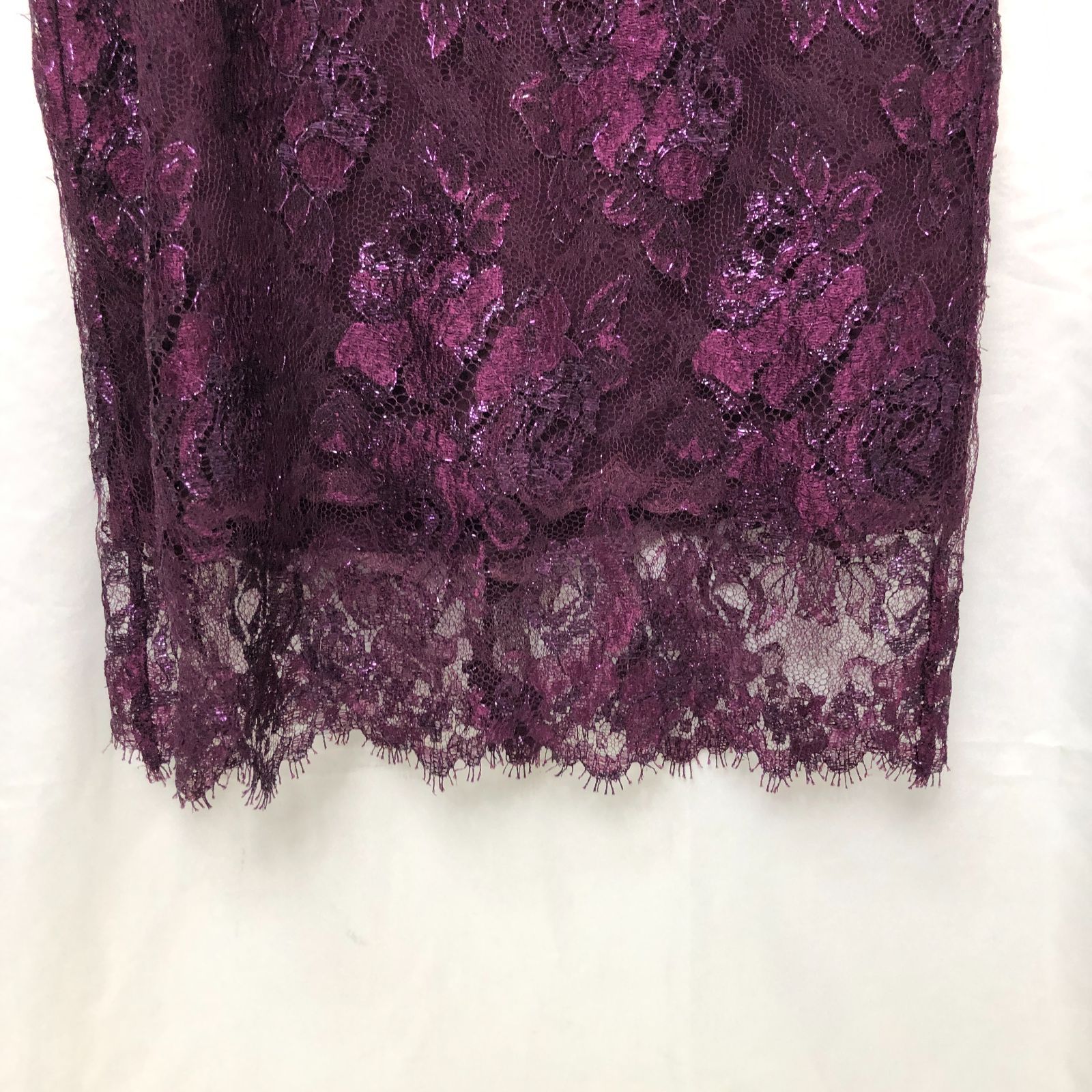  銀座マギー 長袖ワンピース スタンド レース SG 10-6988 長袖 七分袖 ひざ丈ワンピース