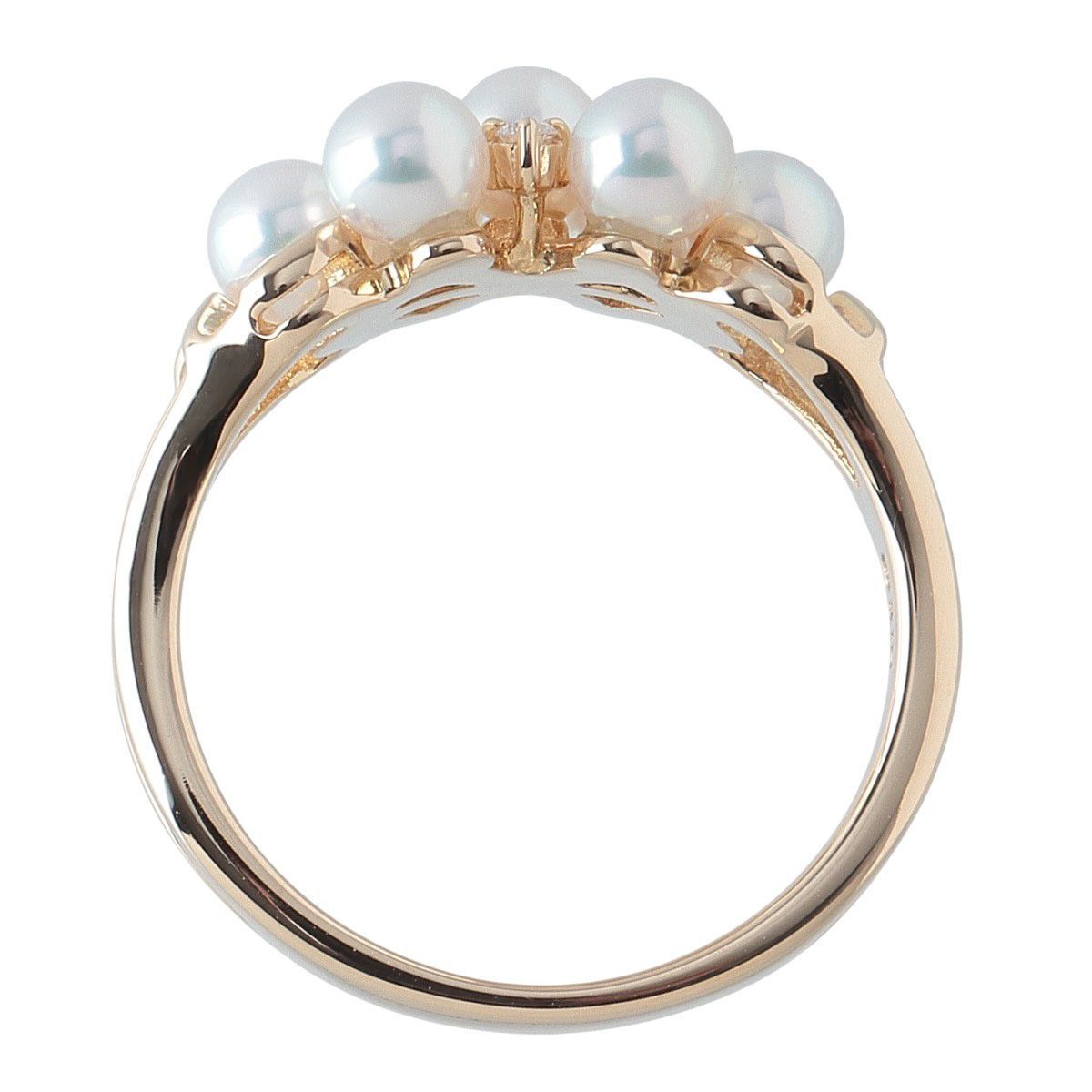 ミキモト ベビーパール ダイヤ リング アコヤ真珠 約2.5mm 11号 K18YG