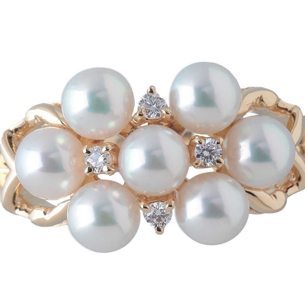 ミキモト ベビーパール ダイヤ リング アコヤ真珠 約2.5mm 11号 K18YG